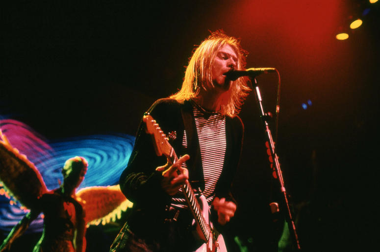 Kurt Cobain from Nirvana performs in Concert on November 14, 1993 Kurt Cobain from Nirvana performs in Concert on November 14, 1993