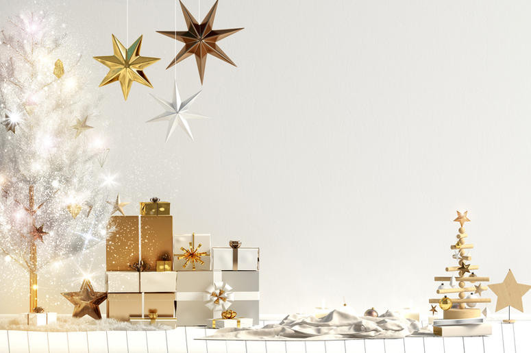 Modern Christmas interior, Scandinavian style. Room, colors. Modern Christmas interior, Scandinavian style. Room, colors.