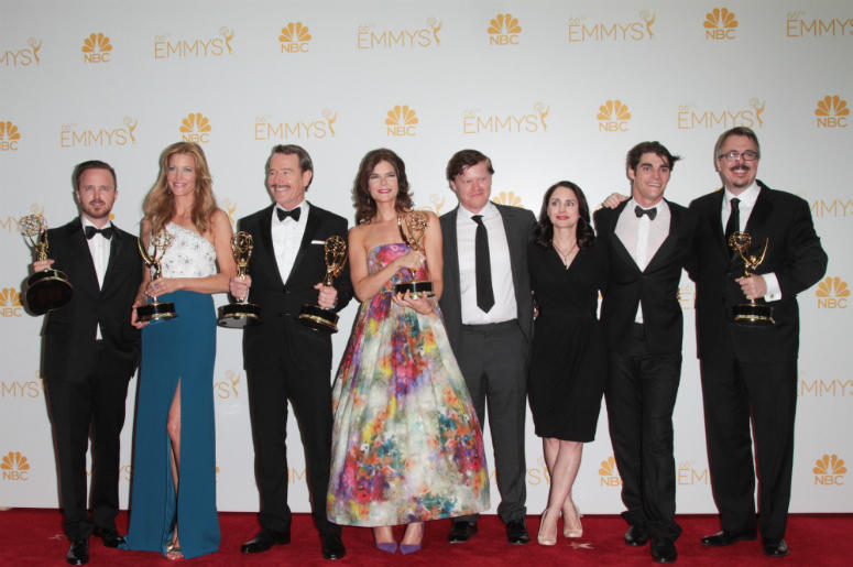 The Cast of Breaking Bad in the Press Room as 'Breaking Bad' Wins Best Drama Series at the 66th Prime Time Emmy Awards The Cast of Breaking Bad in the Press Room as 'Breaking Bad' Wins Best Drama Series at the 66th Prime Time Emmy Awards