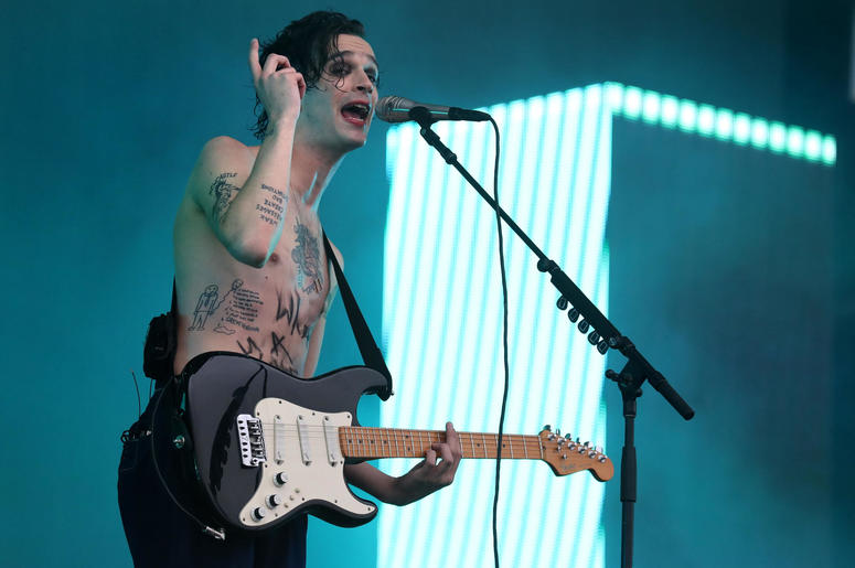 Matthew Healy from The 1975 performs Matthew Healy from The 1975 performs