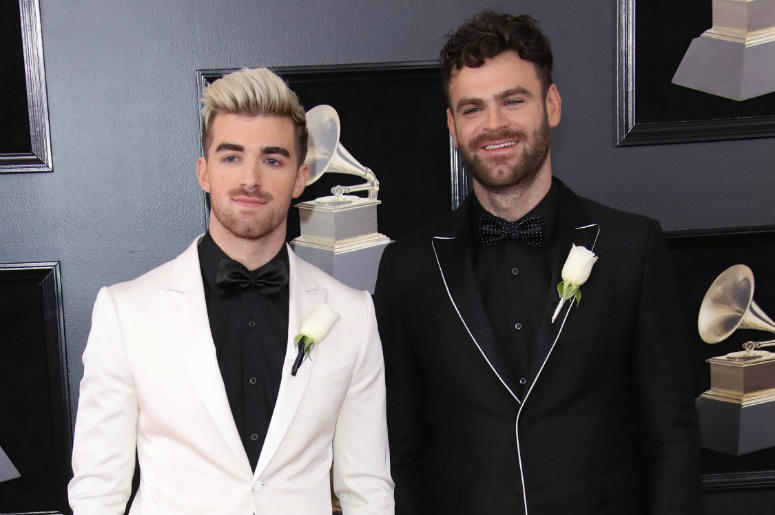 The Chainsmokers Jan 28, 2018; New York, NY, USA; Andrew Taggart (L) and Alex Pall of The Chainsmokers arrive at the 60th Annual Grammy Awards at Madison Square Garden.