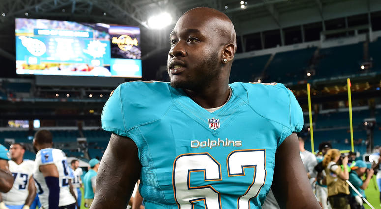 Miami Dolphins offensive tackle Laremy Tunsil (67) walks off the field after a game against the Tennessee Titans at Hard Rock Stadium Miami Dolphins offensive tackle Laremy Tunsil (67) walks off the field after a game against the Tennessee Titans at Hard Rock Stadium
