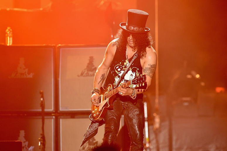 Lead guitarist of Guns N' Roses, Slash performs onstage during day 2 of the 2016 Coachella Valley Music & Arts Festival Weekend 1 Lead guitarist of Guns N' Roses, Slash performs onstage during day 2 of the 2016 Coachella Valley Music & Arts Festival Weekend 1