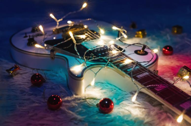 Christmas Moments Christmas lights on guitar