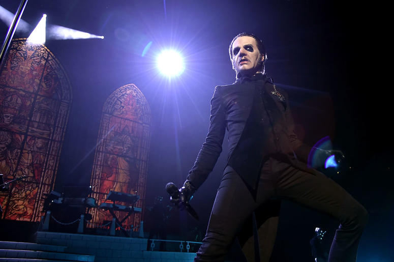 Tobias Forge performing as Cardinal Copia of the band Ghost at Barclays Center on December 15, 2018 in New York City. Tobias Forge performing as Cardinal Copia of the band Ghost at Barclays Center on December 15, 2018 in New York City.