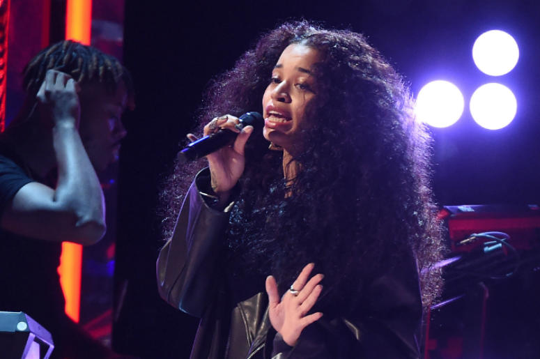 Ella Mai LOS ANGELES - JUNE 24: Ella Mai performs on the 2018 BET Awards at the Microsoft Theater on June 24, 2018 in Los Angeles, California.