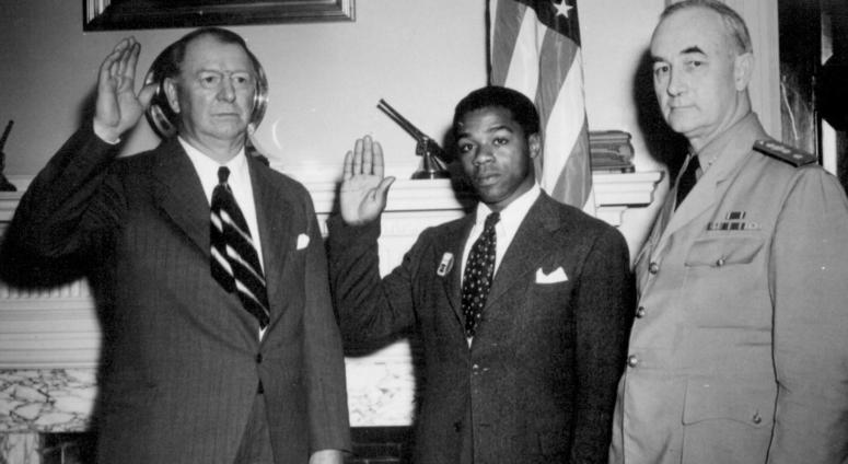 June 2, 1942 8. William Baldwin, first Navy Negro recruit for General Service