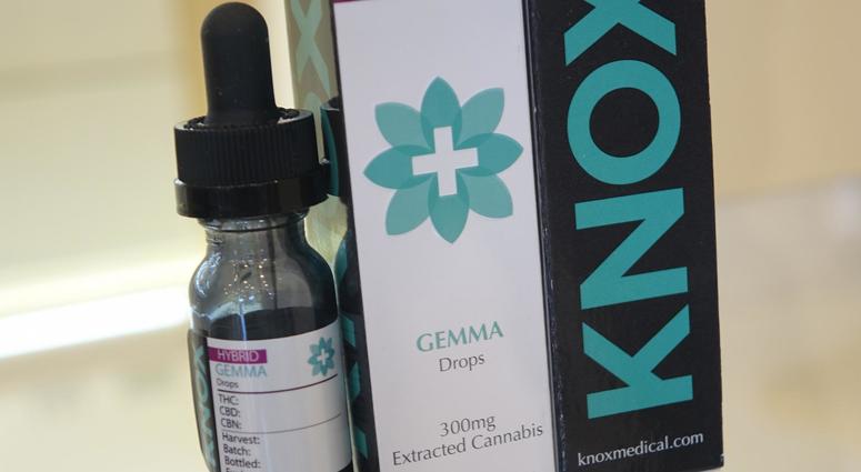 Knox Medical products are seen during the marijuana dispensary opening on Tuesday, Nov. 14, 2017, in Lake Worth, Fla.