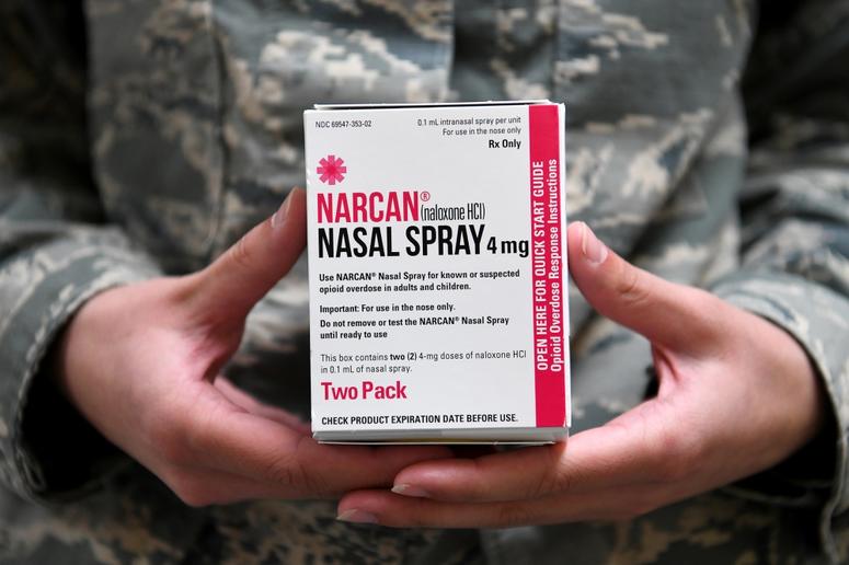 Airman at the 178th Wing were given Nalaxone (Narcan) through Project DAWN to use in case they encounter someone experiencing an opioid overdose May 6, 2019 at Springfield Air National Guard Base, Ohio. Narcan