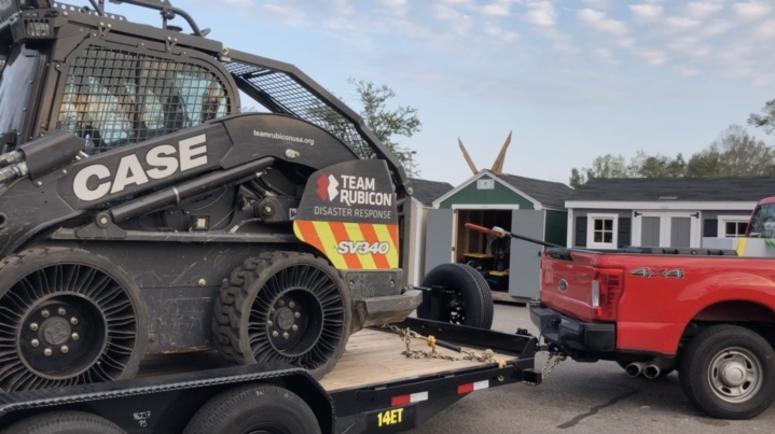 Nicknamed "The Beast," Team Rubicon has heavy equipment ready to go in with recon teams to start removing storm debris.
