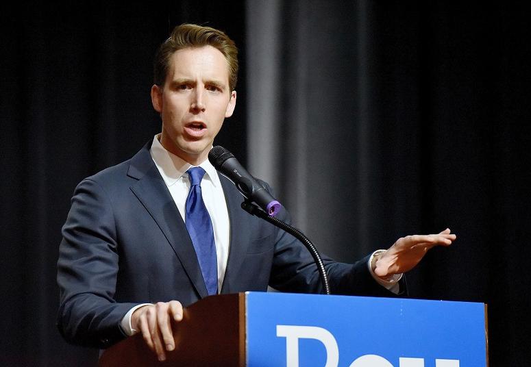 Missouri Attorney General Josh Hawley makes his acceptance speech on Nov. 9, 2016, in Springfield, Mo