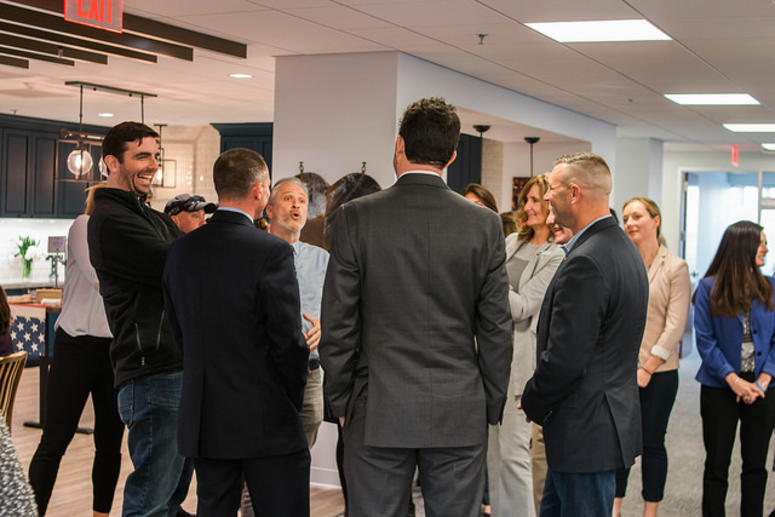 Stewart delivering the laughs to TAPS family and staff at the reception