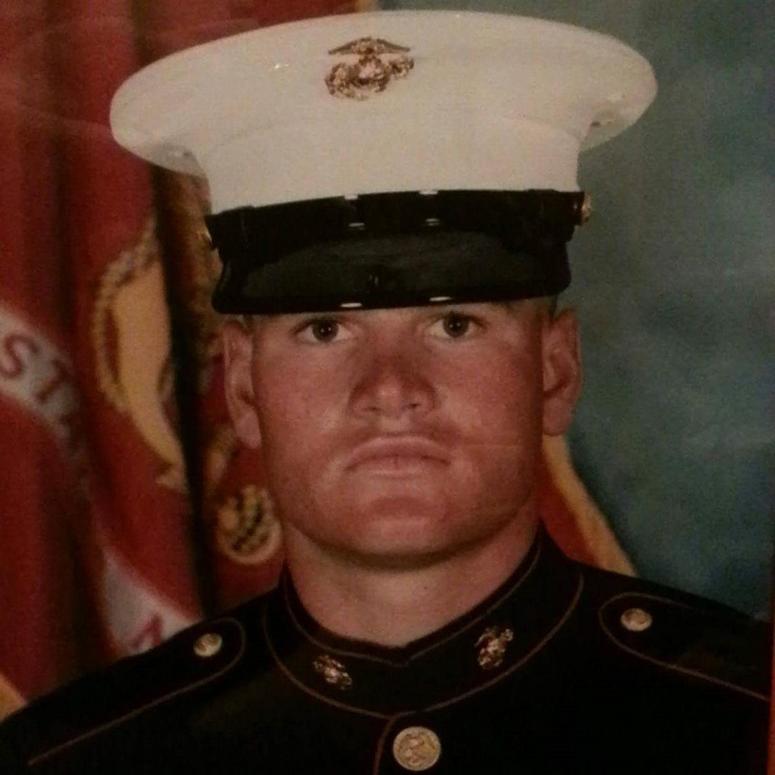 Brian Tally in a Marine Corps uniform.