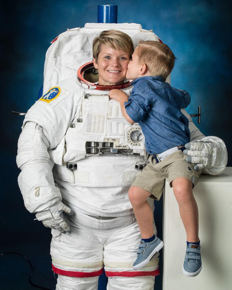 Lt. Col. Anne McClain and her pre-school age son