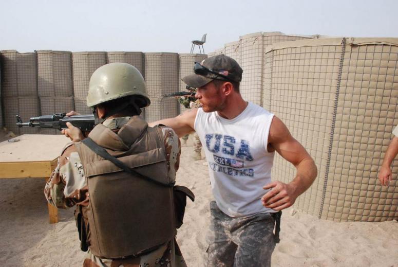 Nate Boyer conducts training in Afghanistan while serving as a Green Beret