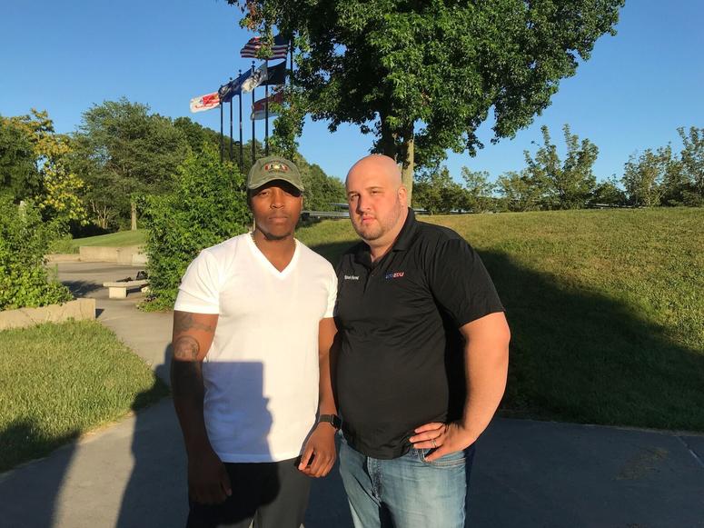 Michael Aharoni and Corporal DaMel Williamson