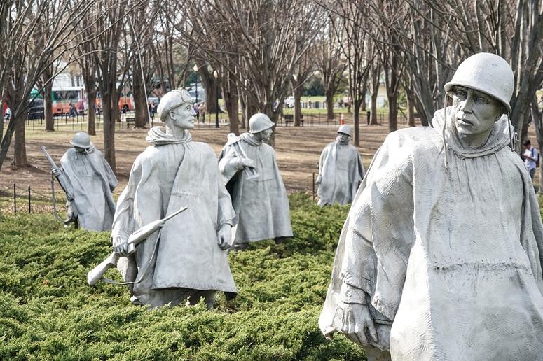 The Korean Veterans Memorial in Washington DC in the United States.