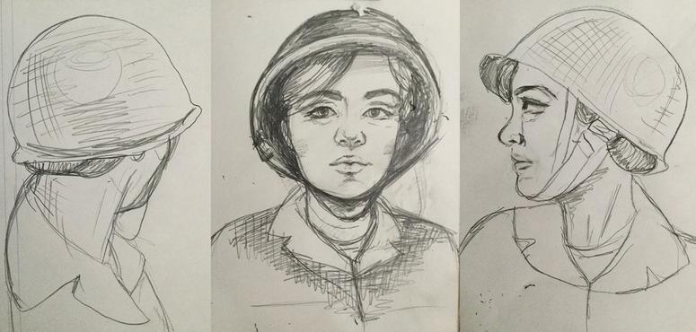 Women toy soldiers sketches from BMC Toys. WomenToySoldiers