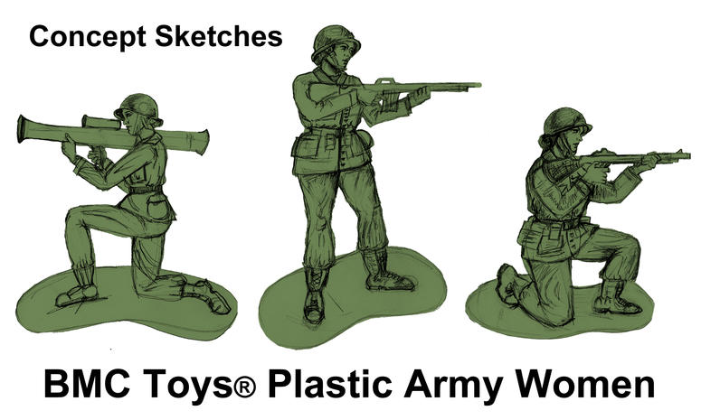 BMC Toys design of Little Green Army Women. Armywomentoys