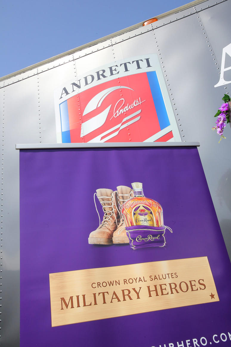 A general view of atmosphere as Crown Royal and Andretti Autosport team up to honor military heroes on April 13, 2018 in Long Beach, California.