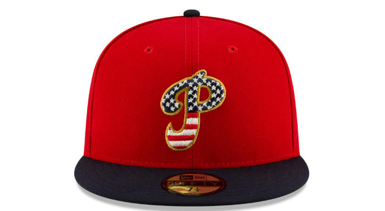 Philadelphia Phillies special Fourth of July hat. MLB will celebrate the Fourth of July with special America hats.