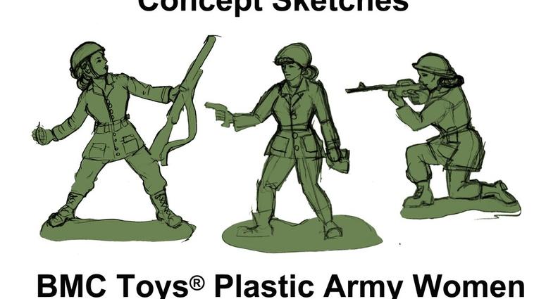 Concept sketches of Army women figures by BMC Toys. ArmyWomenToys