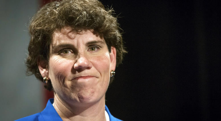 In this Nov. 6, 2018, file photo, Amy McGrath speaks to supporters in Richmond, Ky In this Nov. 6, 2018, file photo, Amy McGrath speaks to supporters in Richmond, Ky