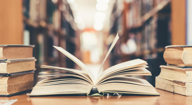 Education concept with book in library