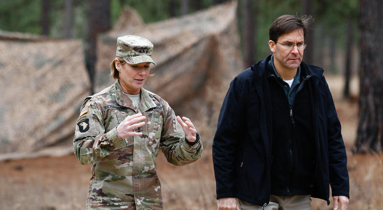 Lt. Gen. Laura J. Richardson, acting commanding general of U.S. Army Forces Command. Lt. Gen. Lauran Richardson with Secretary of the Army at Fort Bragg, North Carolina