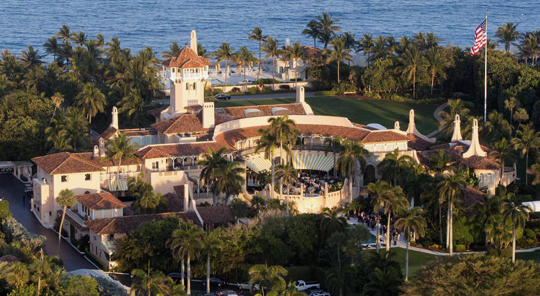 Aerial photo taken on March 22, 2017 shows the view of Mar-a-lago club at Palm Beach, Florida, the United States