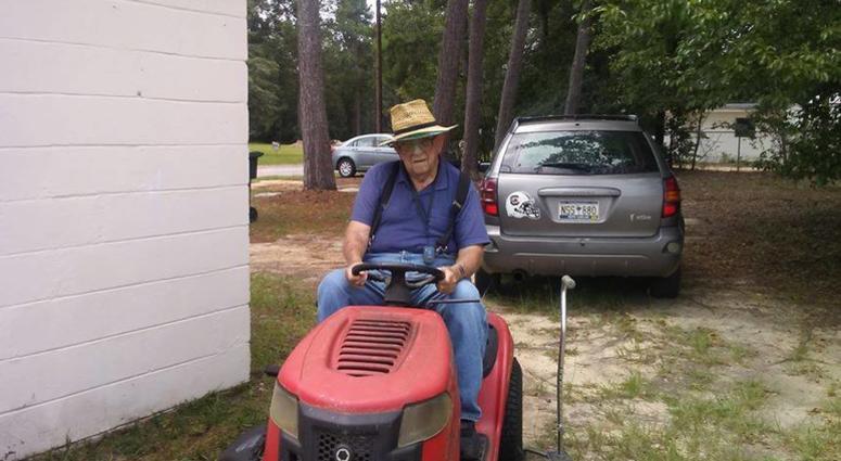 Mr. C on lawnmower
