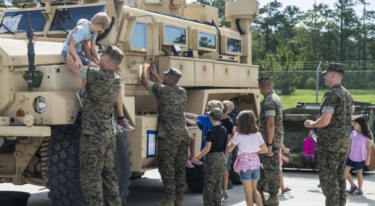 U.S. Marines with 2nd Combat Engineer Battalion, 2nd Marine Division host a "bring your kid to work day" event on Camp Lejeune, North Carolina, June 18, 2019. MilitaryKids