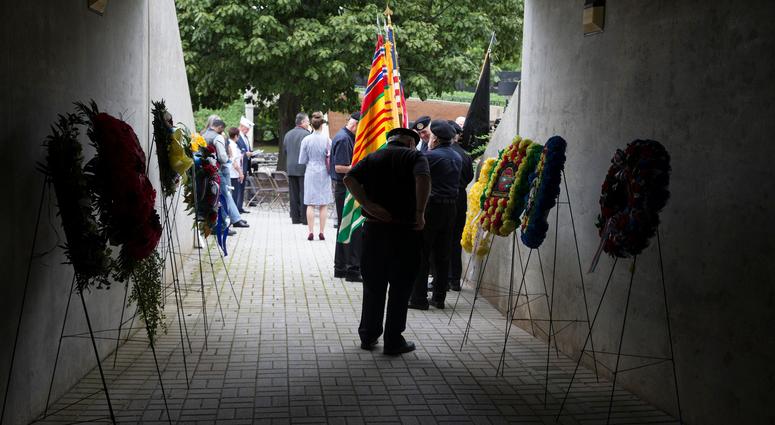 The POW/MIA Gold Star Mothers Recognition Ceremony takes place at the New Jersey Vietnam Veterans' Memorial.