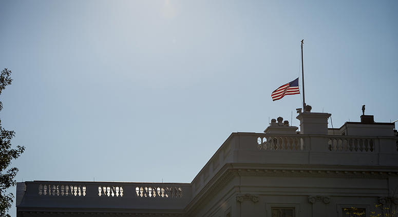 The American flag flies at half staff over the White House honoring Senator John McCain who passed away on Saturday. Aug. 26, 2018 in Washington, D.C. Senator McCain was diagnosed with brain cancer in 2017.
