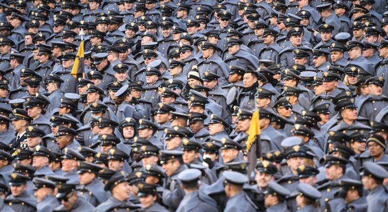 A sea of West Point cadets watch the 119th Army-Navy Game in Philadelphia, Pa., Dec. 8, 2018.