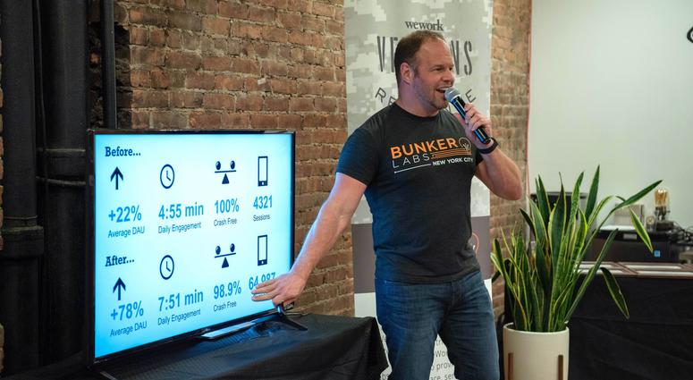Steve Forti presenting at WeWork's Veterans in Residence program.