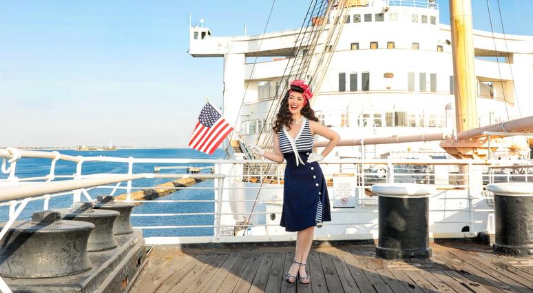 Gina Elise poses for the 2019 Pin-ups For Vets Calendar