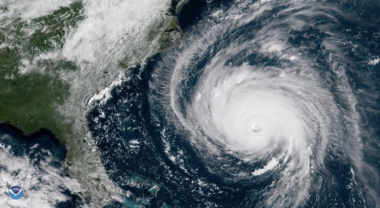 Hurricane Florence approaches the east coast in an NOAA satellite photo on Sept. 12, 2018