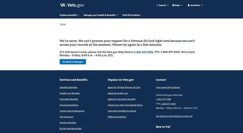 : If you’re trying to get your ID card, it’s Groundhog Day – again - at vets.gov.