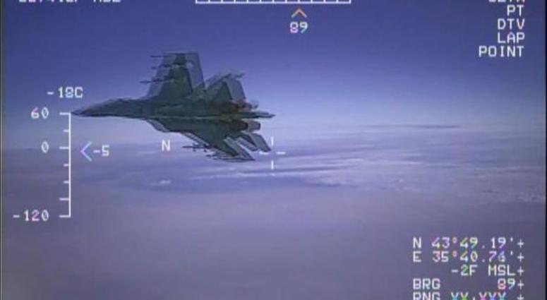 U.S. EP-3 Aries aircraft flying Jan. 29, 2018 in international airspace over the Black Sea intercept