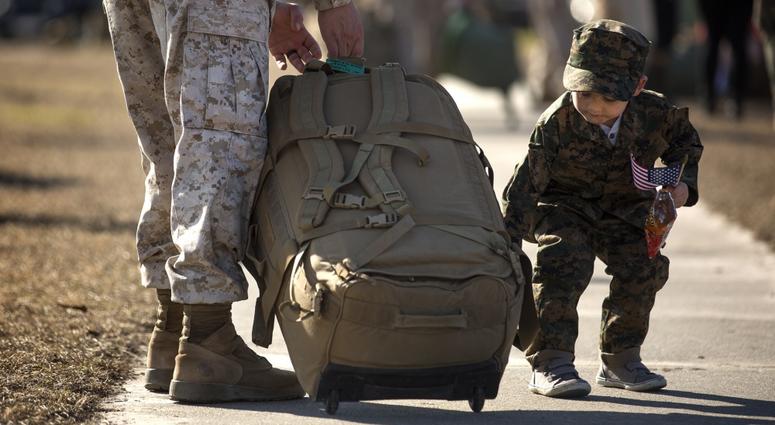 U.S. Marines and sailors assigned to Task Force Southwest are greeted by friends and family after returning from a nine-month deployment to Helmand Province, Afghanistan Jan. 21, 2018 on Marine Corps Base Camp Lejeune, N.C. marine