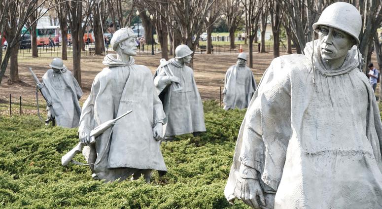 The Korean Veterans Memorial in Washington DC in the United States.