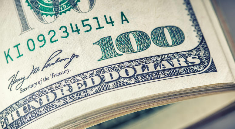 American money on table