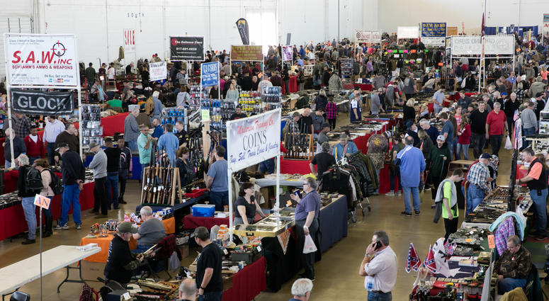 People visit the Dallas Gun Show in Dallas, Texas, the United States, Jan. 6, 2017