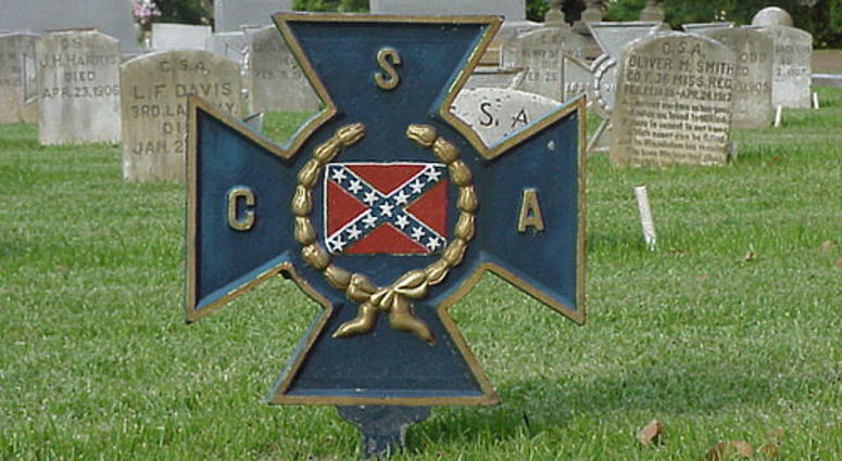 Confederate marker similar to those removed from grave sites Confederate States of America Cross