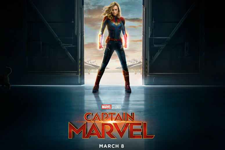 Movie poster for Marvel Studios' Captain Marvel' starring Brie Lason Movie poster for Marvel Studios' 'Captain Marvel' starring Brie Lason