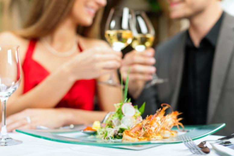 A couple at dinner