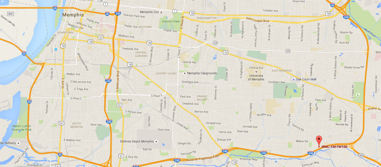 Goog Map to WMC-FM