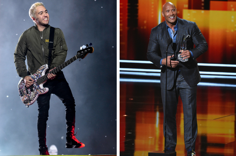 Fall Out Boy's Pete Wentz and Dwayne "The Rock" Johnson Fall Out Boy's Pete Wentz and Dwayne "The Rock" Johnson