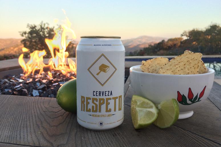 Serving Suggestion. Limes and chips not included. Mason AleWorks Respeto Mexican Lager